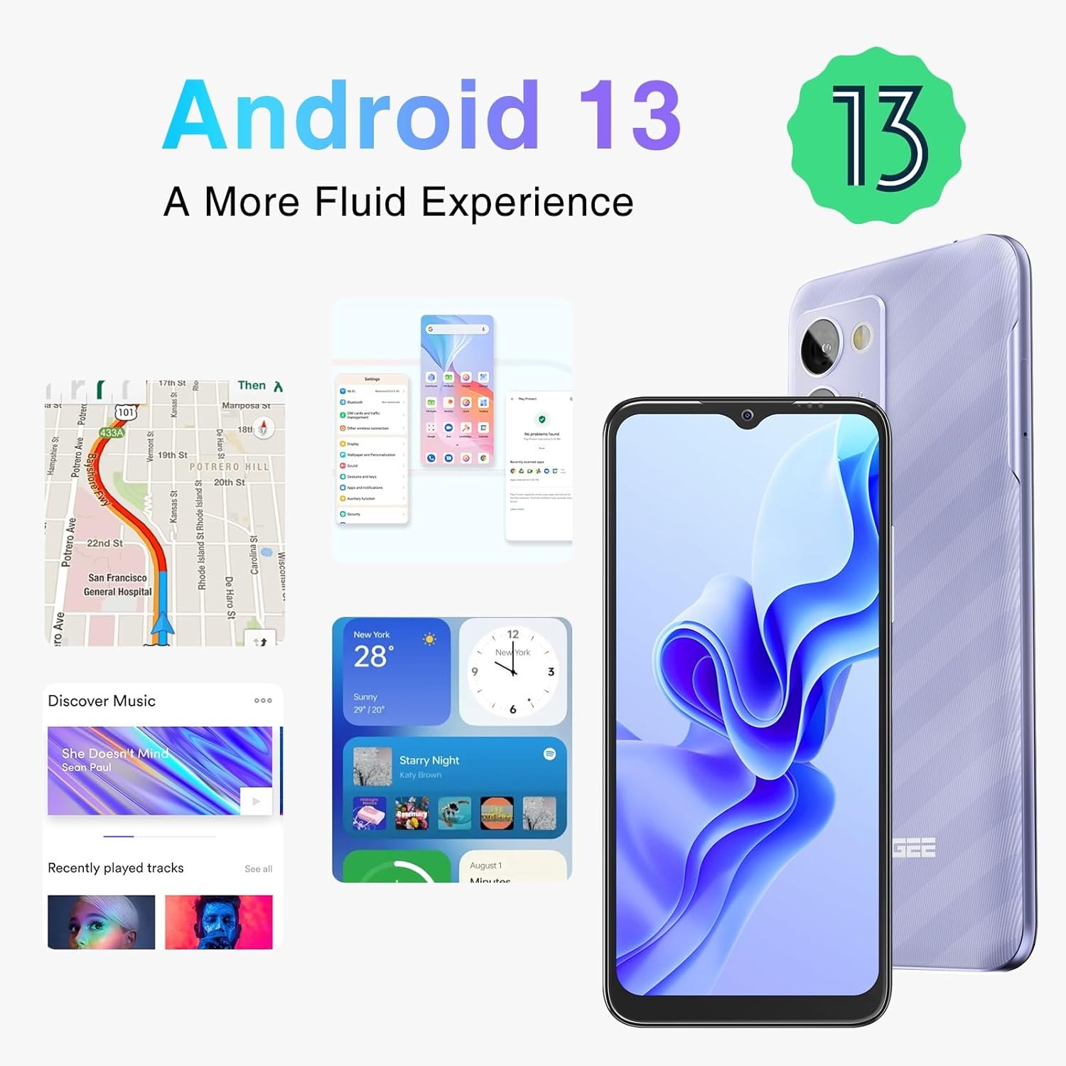 DOOGEE N50 Pro Mobile Phones, 20GB RAM + 256GB ROM/1TB TF Smartphone Android 13, Octa Core, 6.52 DOOGEE N50 Pro Mobile Phones, 20GB RAM + 256GB ROM/1TB TF Smartphone Android 13, Octa Core, 6.52